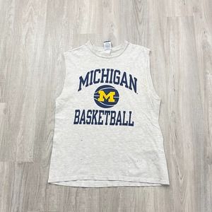 VINTAGE 90s Michigan Wolverines Basketball Tank Top Shirt Size Medium M 1990s
